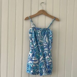 Lilly Pulitzer girls floral romper size 4-5